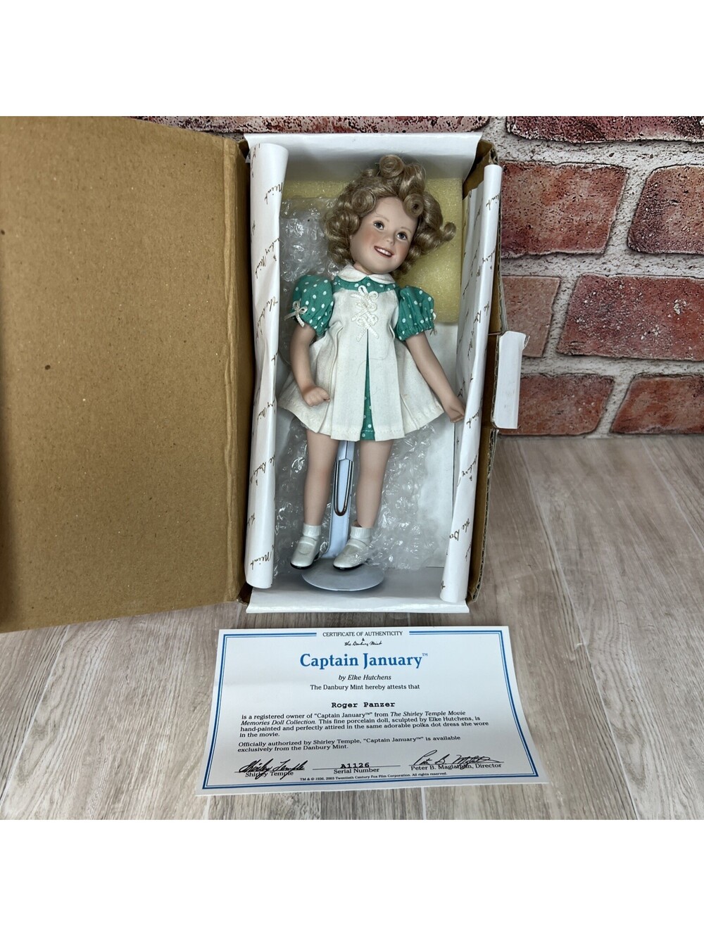 Danbury Mint Shirley Temple CAPTAIN JANUARY 8" Porcelain Collector Doll In Box